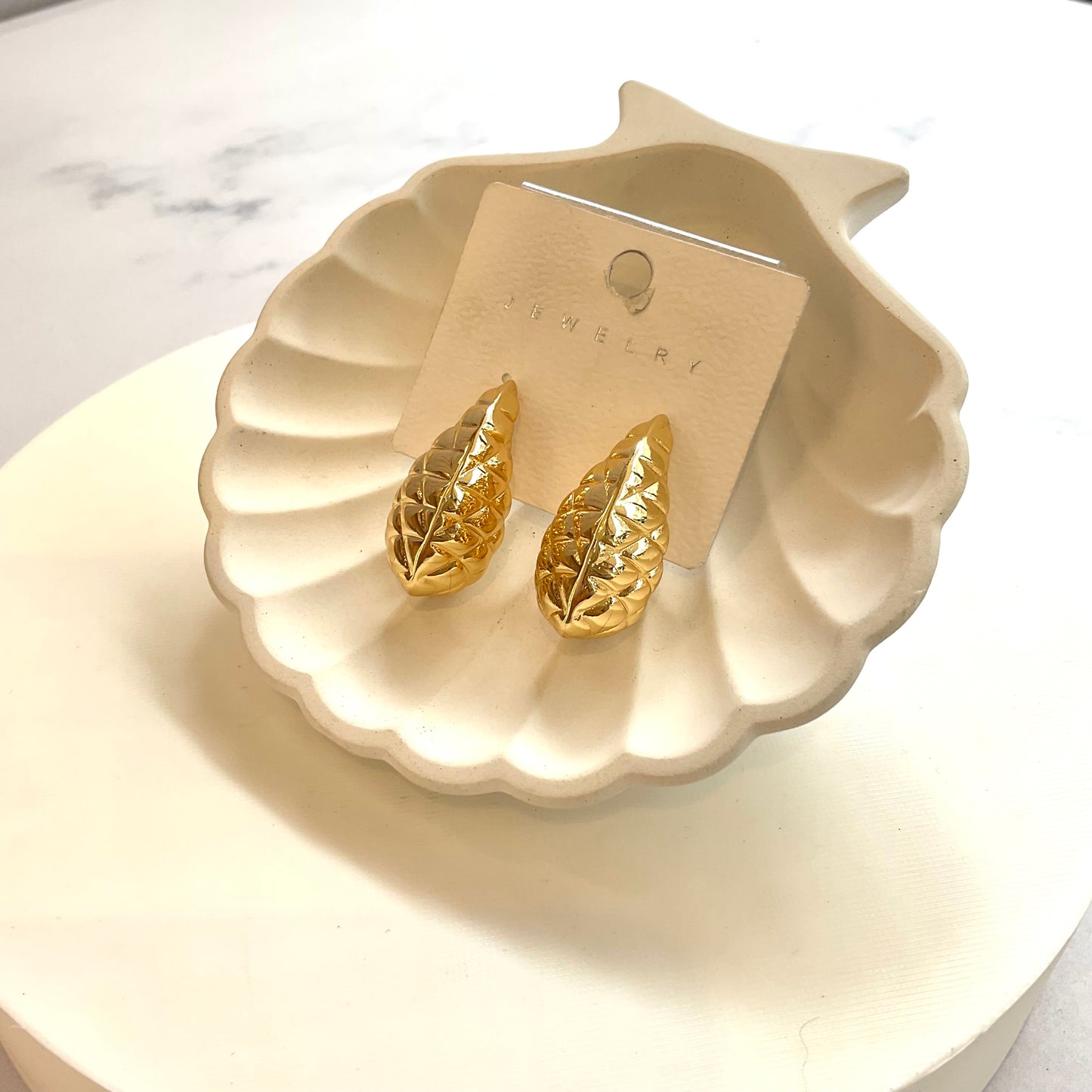 Arete Gota Corrugada Rodio