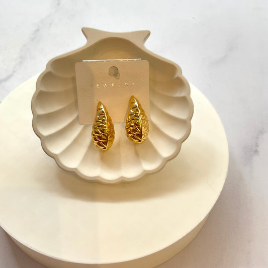 Arete Gota Corrugada Rodio