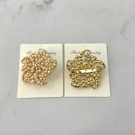 Prendedor Perlas Flor